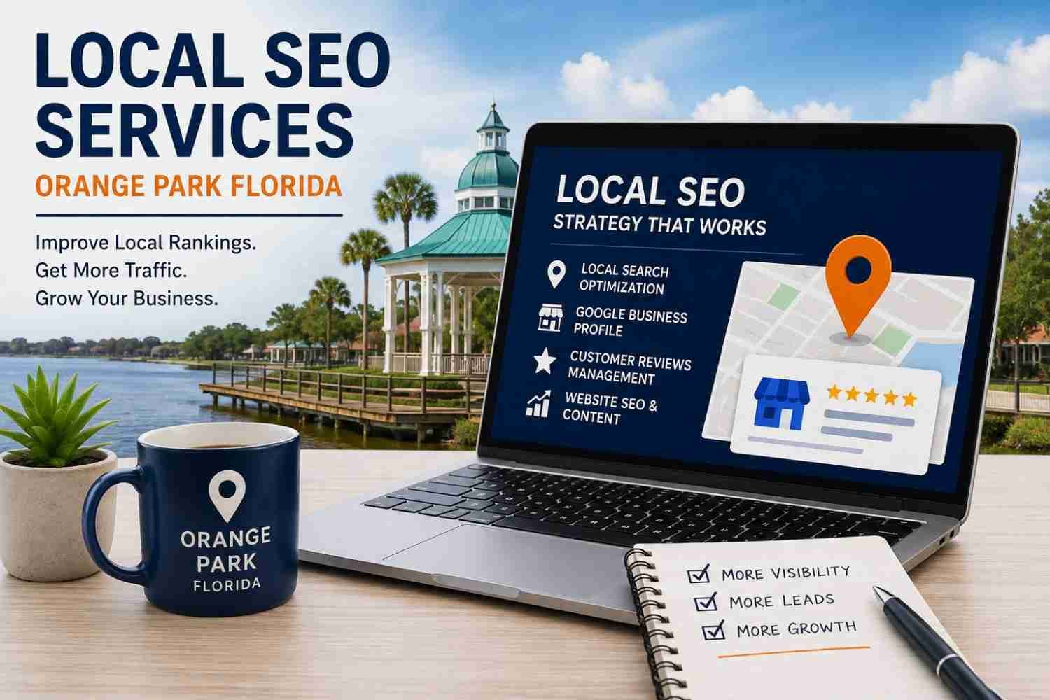 Local SEO services Orange Park Florida for improving Google rankings, local search visibility, website traffic and business leads