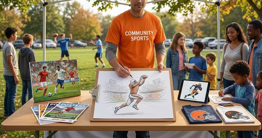 Football Drawing Guide for Artists, Students and Print Creators
