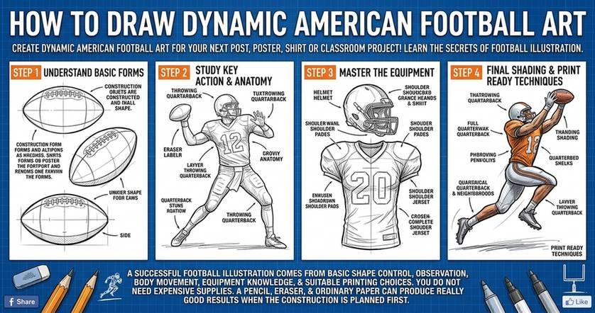 How to Draw Football Players Step by Step