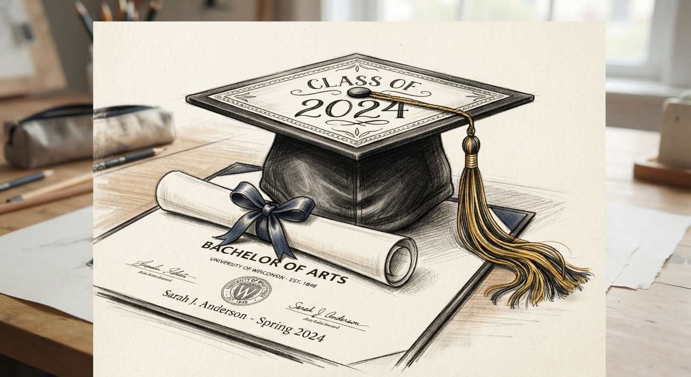 graduation cap drawing